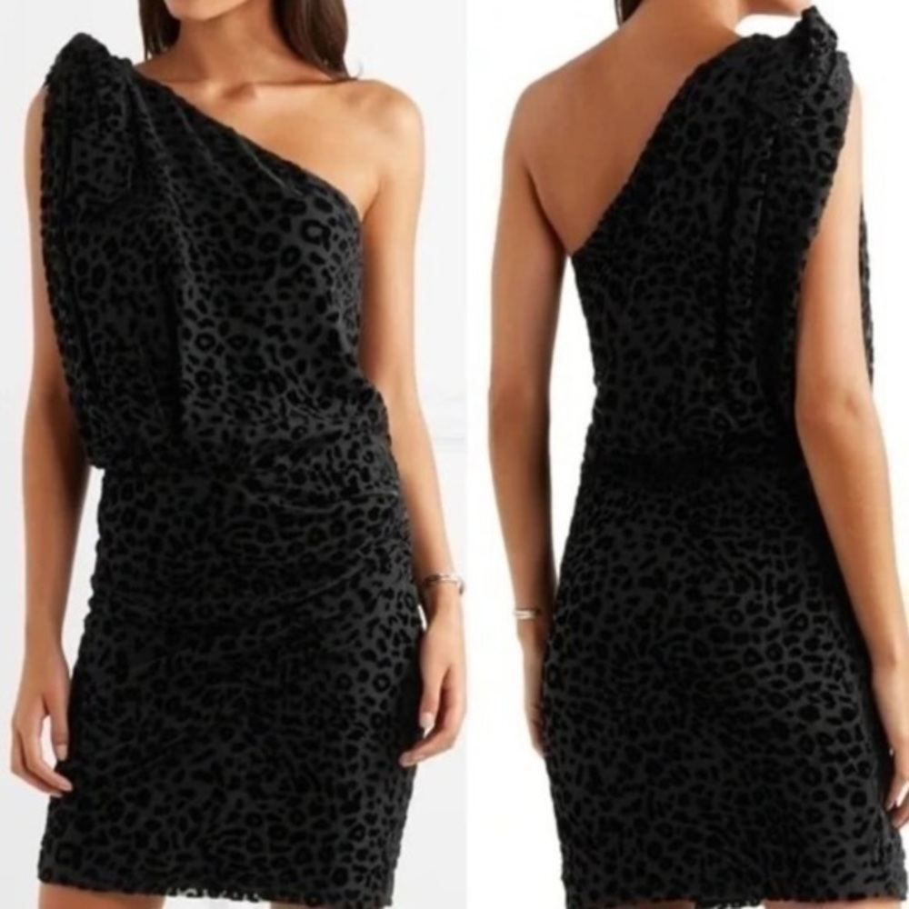 New IRO Moon Animalier Crepe Black Mini Cocktail Dress NWT - Picture 3 of 7